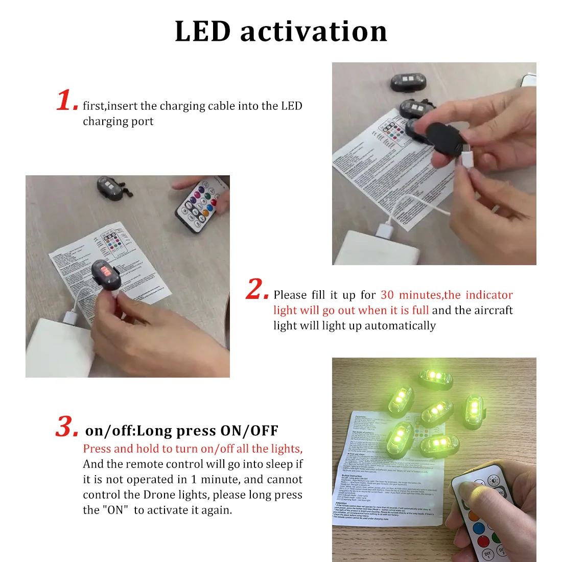 2/4/8Pcs Wireless Remote Contr - Drone Led Light recensione e prezzo